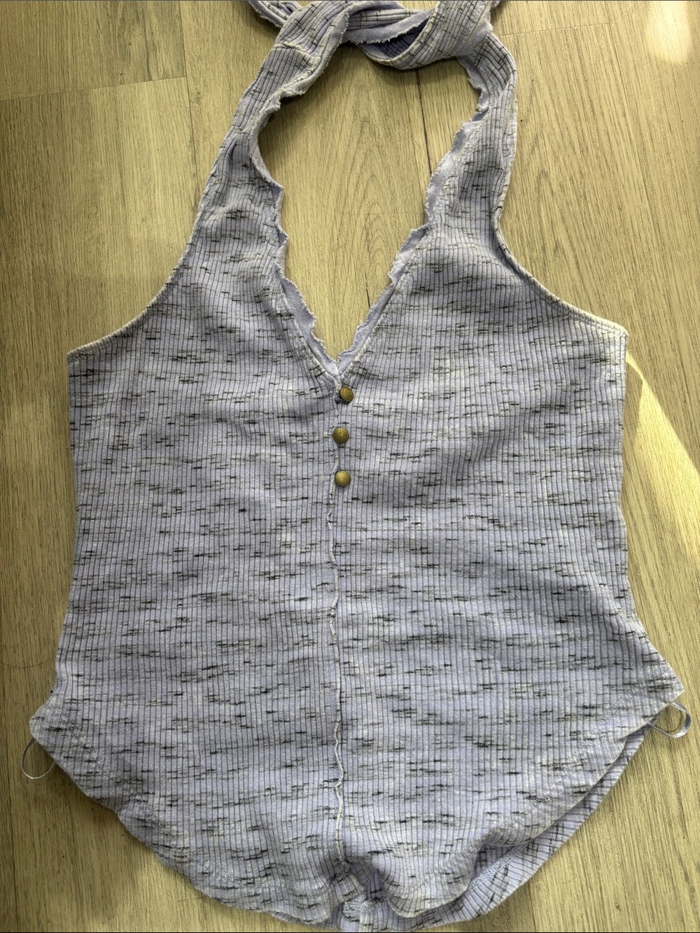 Pilcro Lavender Ribbed Halter Tank with Button Front - Picture 15 of 16